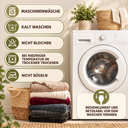 Glowvera CozyHeat – Tragbare Heizdecke mit Ärmeln